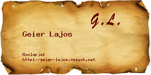 Geier Lajos névjegykártya